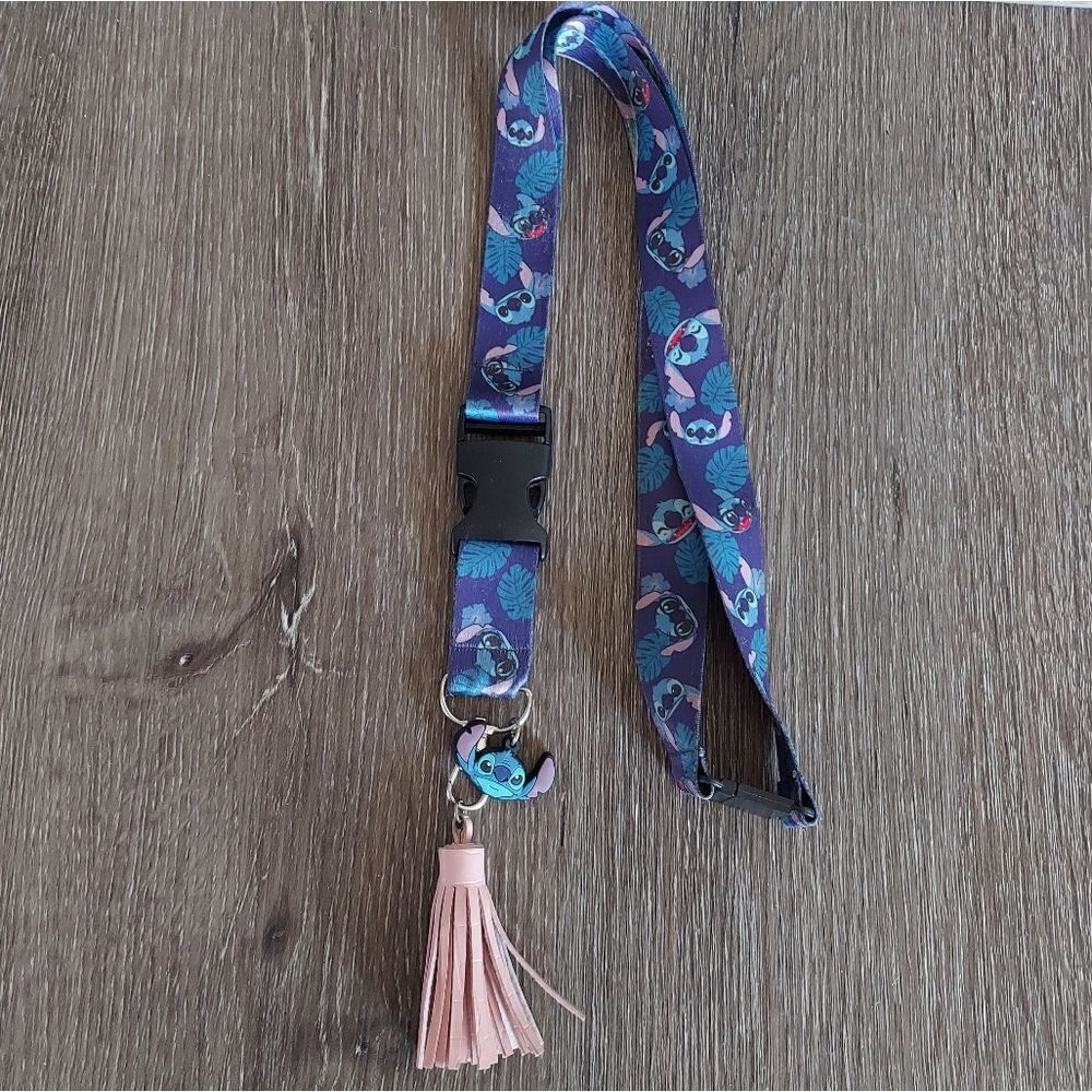 Disney Lilo & Stitch Lanyard with Pink Tassel